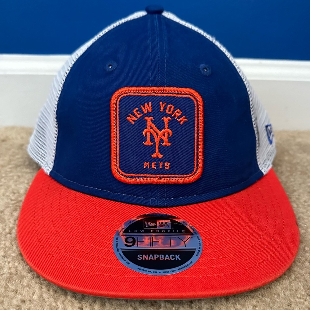 New Era New York Mets Squared Low Profile 9FIFTY Snapback Hat Adjustable Blue